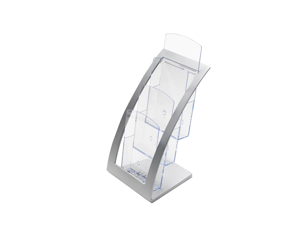 Deflecto Literature Holder 3 Tier DL Portrait Silver - 693645