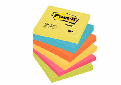 Post-it Notes 76 mm x 76 mm Energetic Colours (Pack 6) - 7100296019 - NWT FM SOLUTIONS - YOUR CATERING WHOLESALER