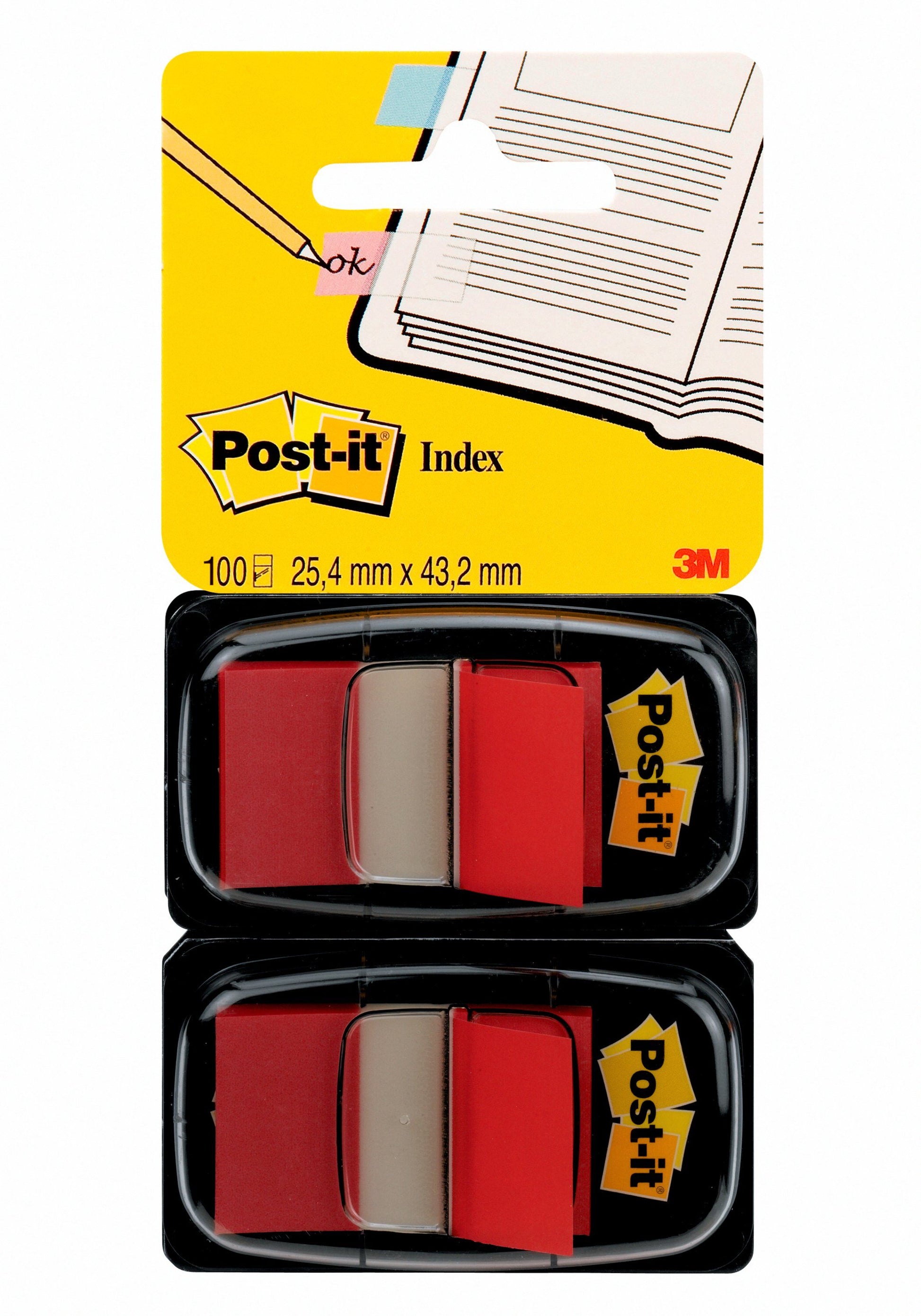 Post-it Index Medium Flags 25mm Red Dual Pack 50 Tabs Per Pack (Pack 100 Tabs) 7000047687 - NWT FM SOLUTIONS - YOUR CATERING WHOLESALER