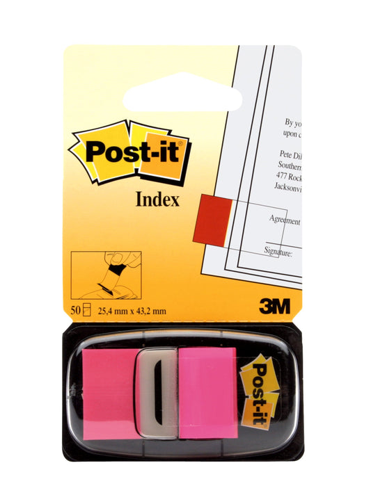 Post-it Index Flags Repositionable 25x43mm 12x50 Tabs Pink (Pack 600) 7100062569 - NWT FM SOLUTIONS - YOUR CATERING WHOLESALER
