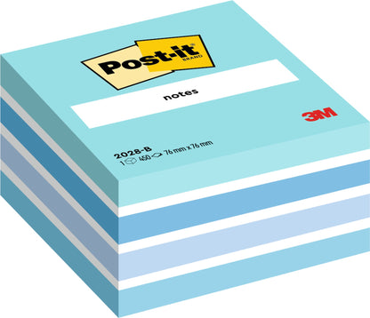 Post-it Note Cube 76x76mm 450 Sheets Pastel Blue 2028B - 7100172385 - NWT FM SOLUTIONS - YOUR CATERING WHOLESALER
