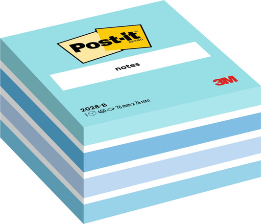 Post-it Note Cube 76x76mm 450 Sheets Pastel Blue 2028B - 7100172385 - NWT FM SOLUTIONS - YOUR CATERING WHOLESALER