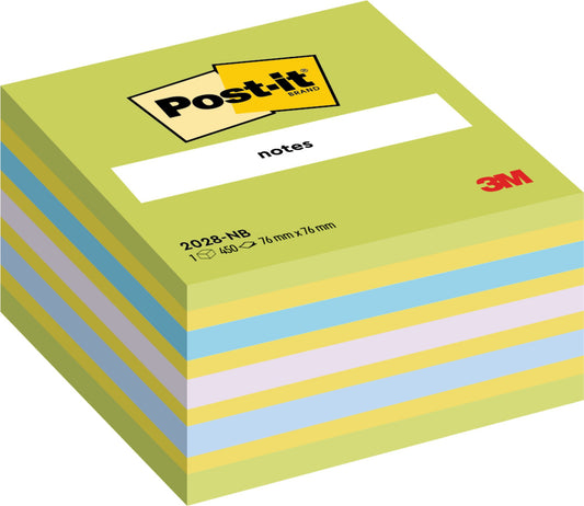 Post-it Notes Cube 76x76mm 450 Sheets Neon Green/Blue 2028 NB - 7000033879 - NWT FM SOLUTIONS - YOUR CATERING WHOLESALER