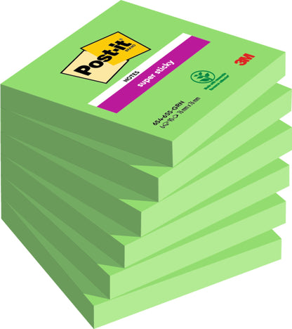 Post-it Super Sticky Notes 76x76mm 90 Sheets Asparagus (Pack 6) 654-6SS-AW - 7100041907 - NWT FM SOLUTIONS - YOUR CATERING WHOLESALER
