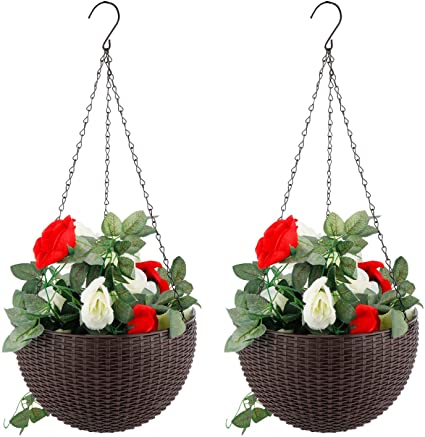 Fixtures Brown Rattan Hanging Basket 25cm x 16cm