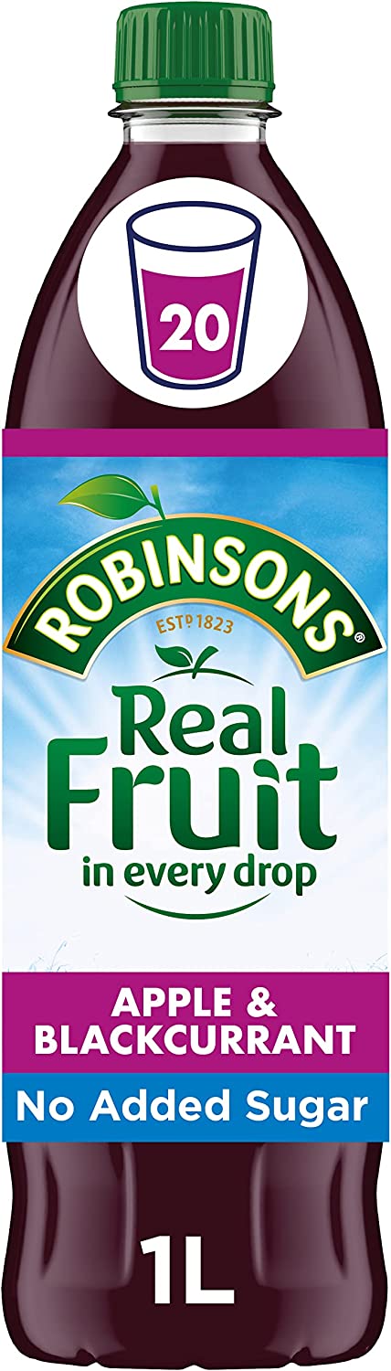 Robinsons (No Added Sugar) Apple & Blackcurrant 1litre - NWT FM SOLUTIONS - YOUR CATERING WHOLESALER
