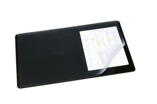 Durable Desk Mat with Transparent Overlay 400x600mm Black - 720201 - NWT FM SOLUTIONS - YOUR CATERING WHOLESALER