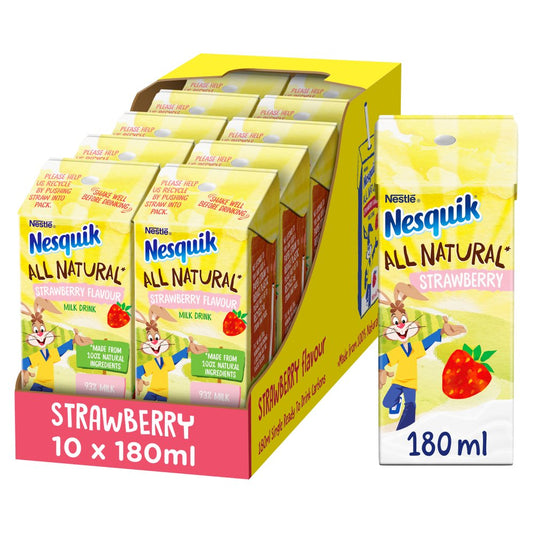 Nesquik Strawberry Milkshake Carton 10x180ml - NWT FM SOLUTIONS - YOUR CATERING WHOLESALER