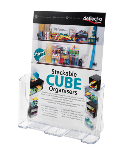 Deflecto Literature Holder A4 Portrait Clear - 77001 - NWT FM SOLUTIONS - YOUR CATERING WHOLESALER