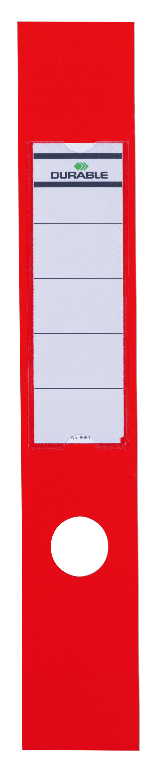 Durable Ordofix Lever Arch File Spine Label PVC 60x390mm Red (Pack 10) - 809003 - NWT FM SOLUTIONS - YOUR CATERING WHOLESALER