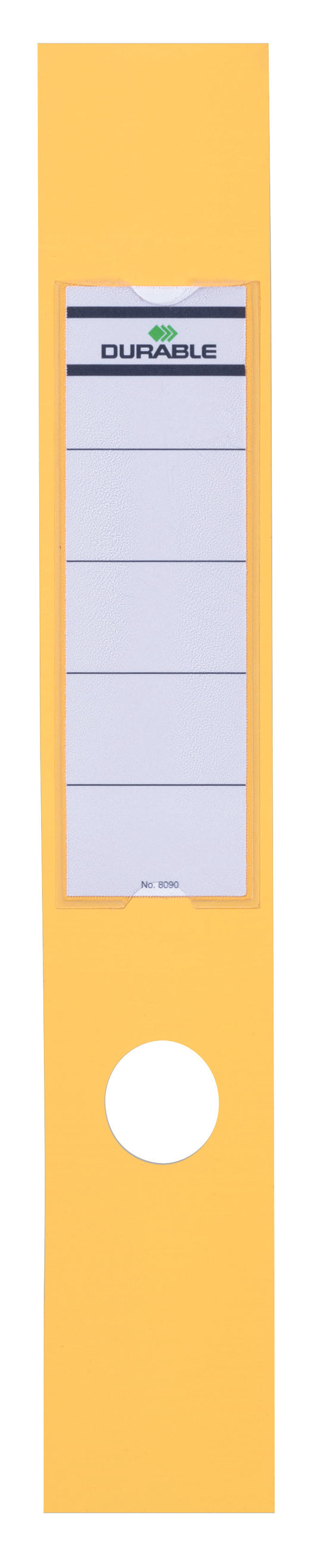 Durable Ordofix Lever Arch File Spine Label PVC 60x390mm Yellow (Pack 10) - 809004 - NWT FM SOLUTIONS - YOUR CATERING WHOLESALER