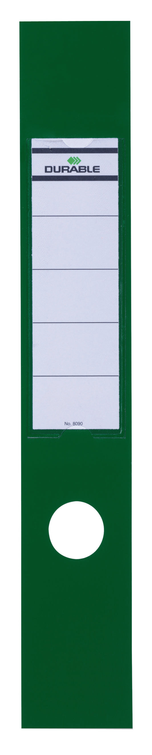 Durable Ordofix Lever Arch File Spine Label PVC 60x390mm Green (Pack 10) - 809005 - NWT FM SOLUTIONS - YOUR CATERING WHOLESALER