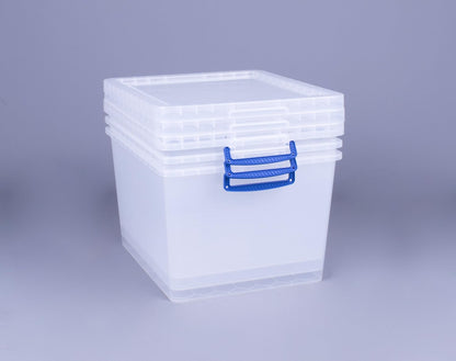 Really Useful Clear Plastic (Nestable) Storage Box 33.5 Litre