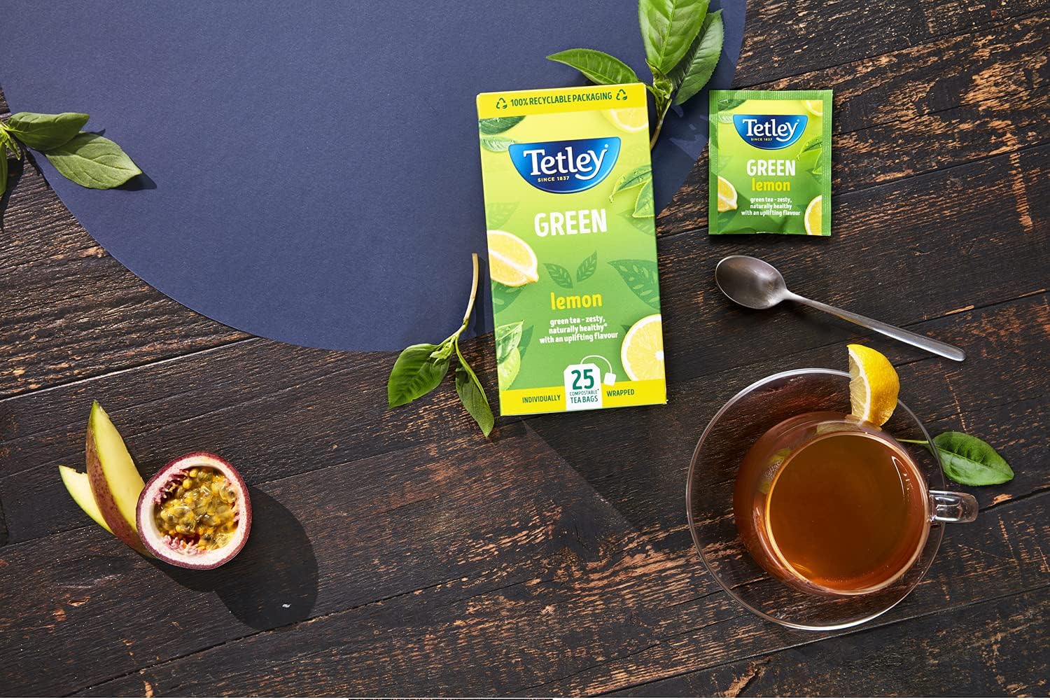 Tetley Green Tea Lemon Envelopes 25's NWT FM SOLUTIONS YOUR