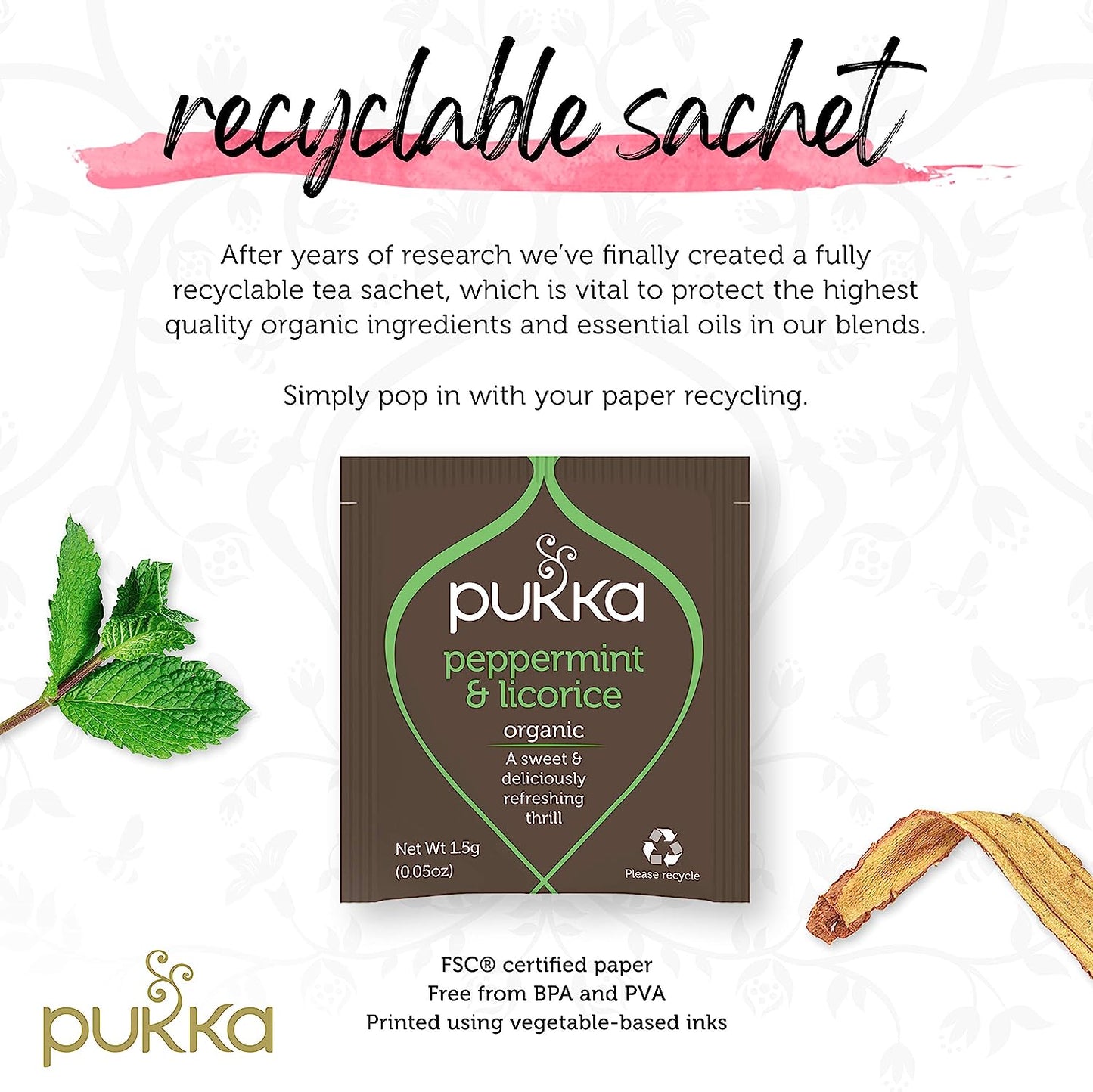 Pukka Tea Peppermint & Licorice Envelopes 20's