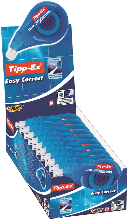 Tipp-Ex EasyCorrect Correction Tape Roller 4.2mmx12m White (Pack 10) - 8290352 - NWT FM SOLUTIONS - YOUR CATERING WHOLESALER