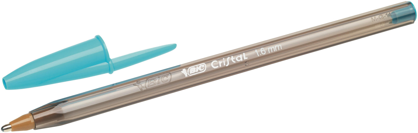 Bic Cristal FUN Turquiose 1.6mm Ballpoint Pen (Pack 20) 929074