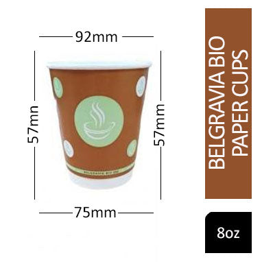 Belgravia 8oz Bio Double Walled Cups 25's - NWT FM SOLUTIONS - YOUR CATERING WHOLESALER