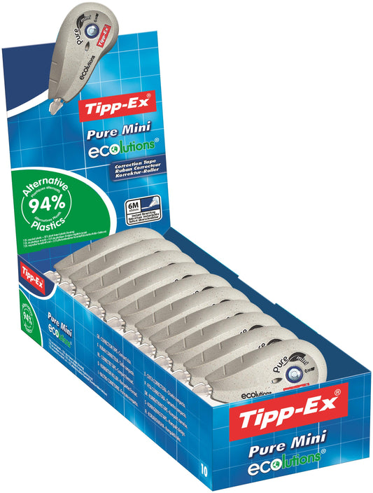 Tipp-Ex Pure ECO Mini Correction Tape Roller 5mmx6m White (Pack 10) - 918466 - NWT FM SOLUTIONS - YOUR CATERING WHOLESALER