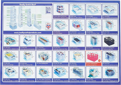 Really Useful 19L Plastic Storage Box With Lid W375xD255xH290mm Clear RUP80213