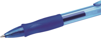 Bic Gel-ocity Grip Retractable Gel Rollerball Pen 0.7mm Tip 0.3mm Line Blue (Pack 12) - 829158