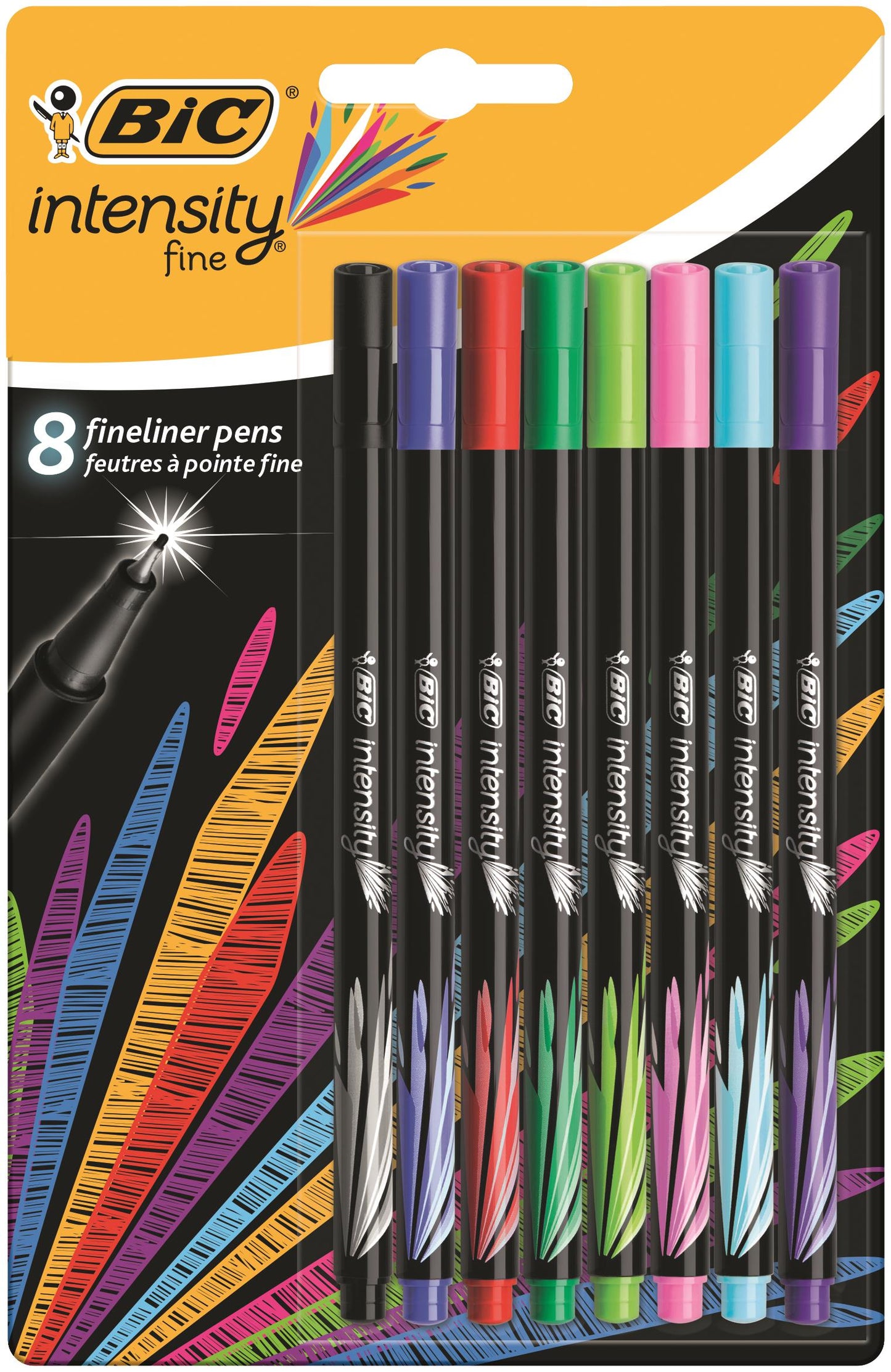 Bic Intensity Fineliner Pen 0.8mm Tip 0.4mm Line Assorted Colours (Pack 8) - 942075 - NWT FM SOLUTIONS - YOUR CATERING WHOLESALER