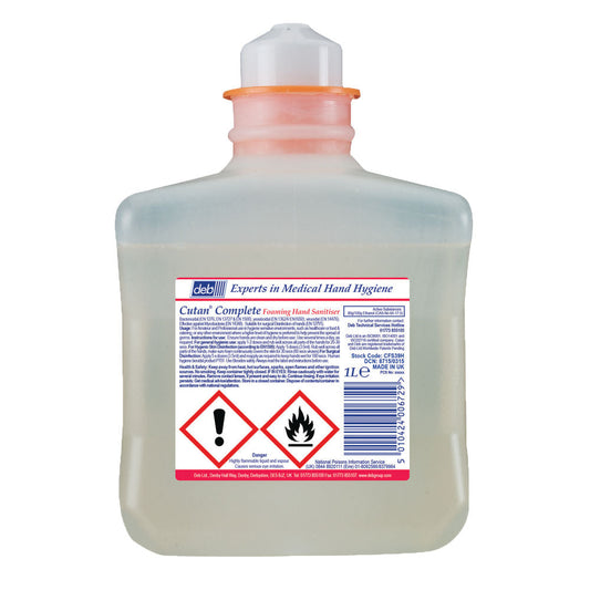 Deb Cutan Foaming Hand Sanitiser Cartridge 1 Litre {CFS39H} - NWT FM SOLUTIONS - YOUR CATERING WHOLESALER