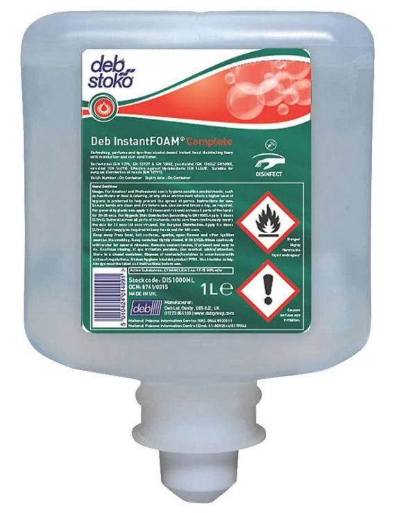 Deb Instant FOAM Complete Cartridge 1L {DIS1000ML} - NWT FM SOLUTIONS - YOUR CATERING WHOLESALER