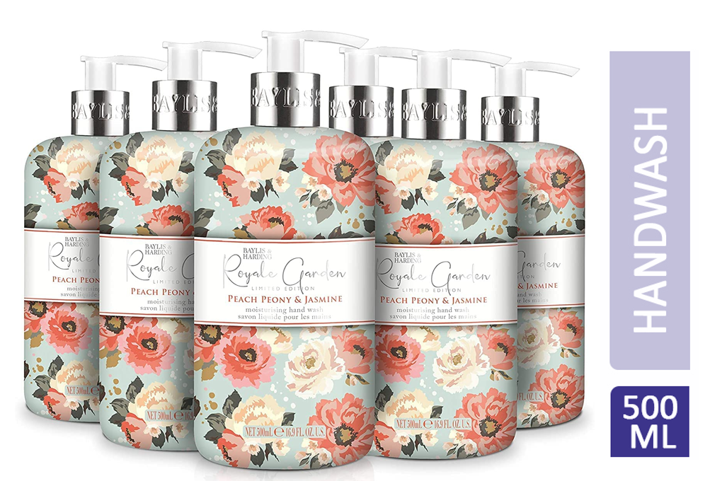 Baylis & Harding Peach Peony Hand Wash 500ml  - NWT FM SOLUTIONS - YOUR CATERING WHOLESALER