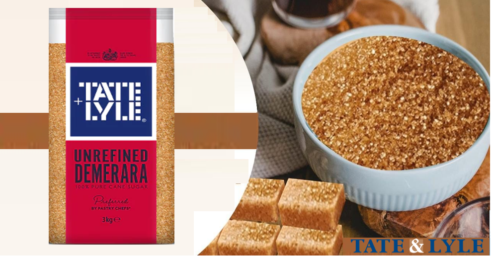 Tate & Lyle 3kg Brown Demerara  Sugar Poly Bag