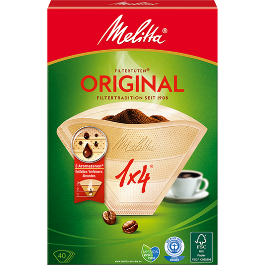 Melitta Original Size 1x4 Filter Papers 40's - NWT FM SOLUTIONS - YOUR CATERING WHOLESALER