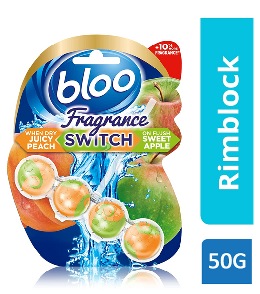 Bloo Fragrance Switch Toilet Rim Block, Apple & Peach - NWT FM SOLUTIONS - YOUR CATERING WHOLESALER