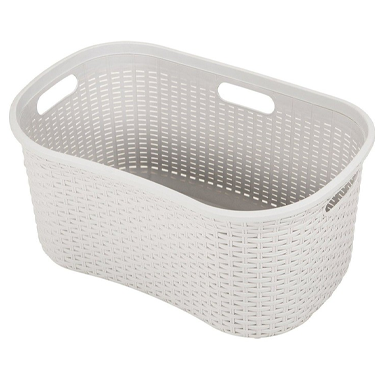 Addis Light Grey Rattan Hipster Laundry Basket - NWT FM SOLUTIONS - YOUR CATERING WHOLESALER