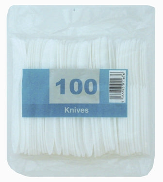 Plastic White Knives 100's - NWT FM SOLUTIONS - YOUR CATERING WHOLESALER