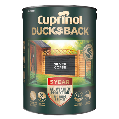 Cuprinol Ducksback 5Y Fence & Shed SILVER COPSE 5 Litre - NWT FM SOLUTIONS - YOUR CATERING WHOLESALER
