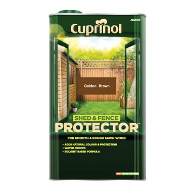 Cuprinol Shed and Fence Protector GOLDEN BROWN 5 Litre - NWT FM SOLUTIONS - YOUR CATERING WHOLESALER