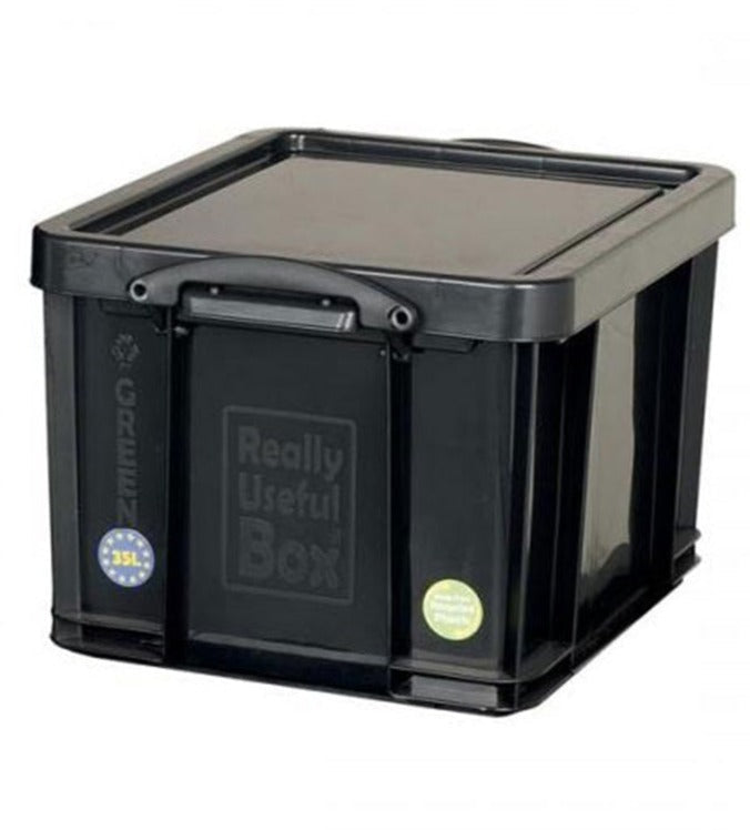 Really Useful Black Plastic Storage Box 35 Litre - NWT FM SOLUTIONS - YOUR CATERING WHOLESALER