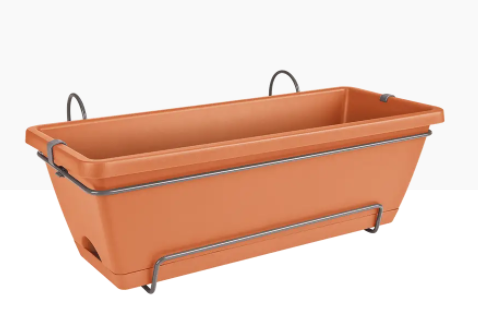 Elho Allin1 50cm Balcony Planter Set TERRACOTTA  - NWT FM SOLUTIONS - YOUR CATERING WHOLESALER