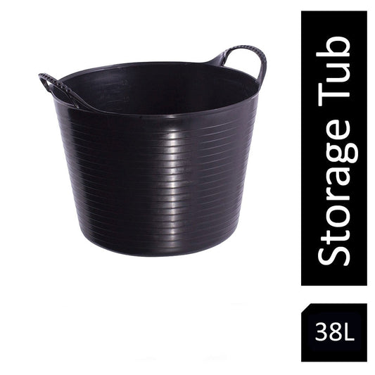 Gorilla Flexi Tub Black Recycled 38 Litre - NWT FM SOLUTIONS - YOUR CATERING WHOLESALER