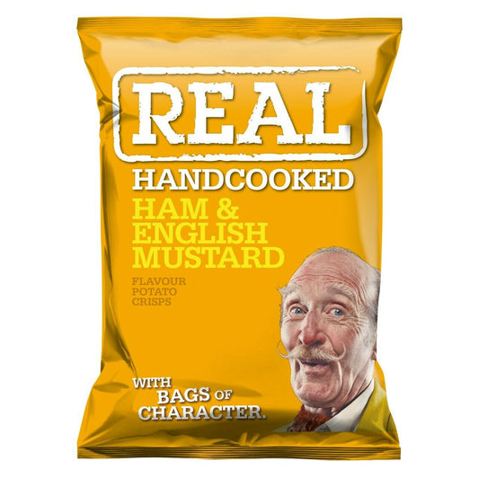 Real Crisps Ham & English Mustard 24x35g - NWT FM SOLUTIONS - YOUR CATERING WHOLESALER