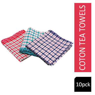 Janit-X Check Design Tea Towels 430x680mm (Pack of 10) - NWT FM SOLUTIONS - YOUR CATERING WHOLESALER
