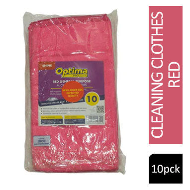Janit-X Microfibre Cleaning Cloths Red Pack 10's - NWT FM SOLUTIONS - YOUR CATERING WHOLESALER