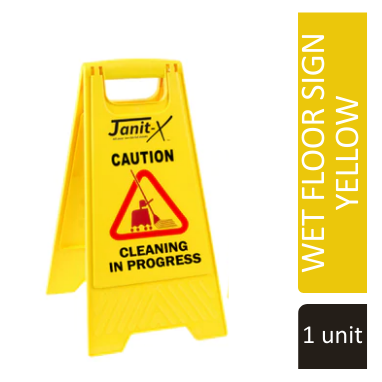 Janit-X Yellow A Frame Wet Floor Sign - NWT FM SOLUTIONS - YOUR CATERING WHOLESALER