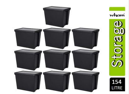 Wham Bam Black Recycled Storage Box 154 Litre