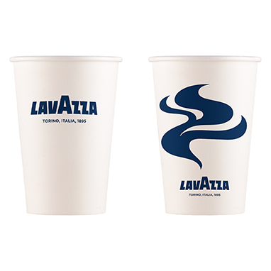 Lavazza 12oz White & Blue Single Walled Cups 50's - NWT FM SOLUTIONS - YOUR CATERING WHOLESALER