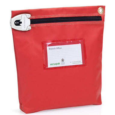 Versapak Medium Secure Cash Bag 267x267x50mm RED (CCB1) - NWT FM SOLUTIONS - YOUR CATERING WHOLESALER