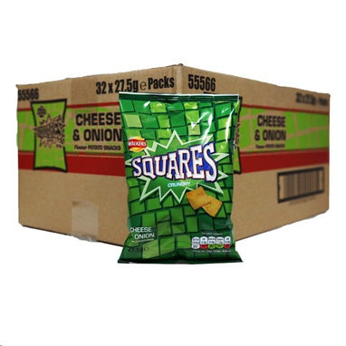 Walkers Squares Cheese & Onion Pack 32's - NWT FM SOLUTIONS - YOUR CATERING WHOLESALER