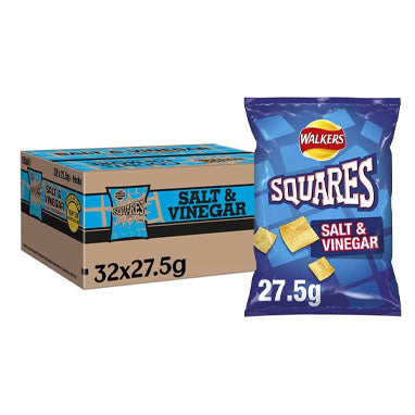 Walkers Squares Salt & Vinegar Pack 32's - NWT FM SOLUTIONS - YOUR CATERING WHOLESALER