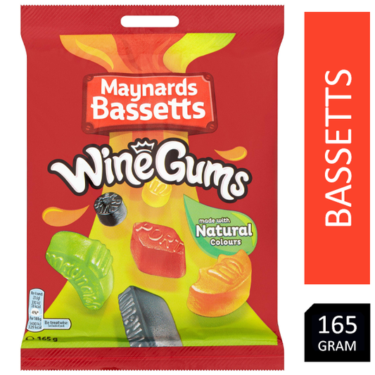 Maynards Bassetts Wine Gums Sweets Bag 165g - NWT FM SOLUTIONS - YOUR CATERING WHOLESALER