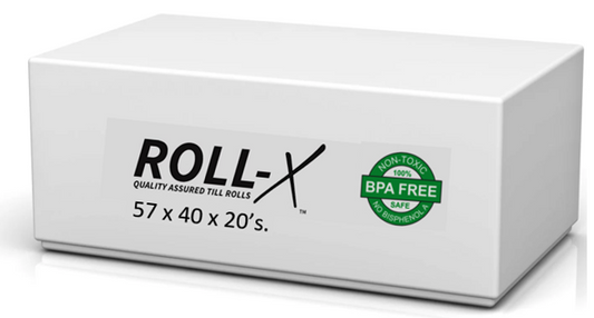 Roll-X Thermal Till Rolls BPA Free (57mm x 40mm) 20's - NWT FM SOLUTIONS - YOUR CATERING WHOLESALER